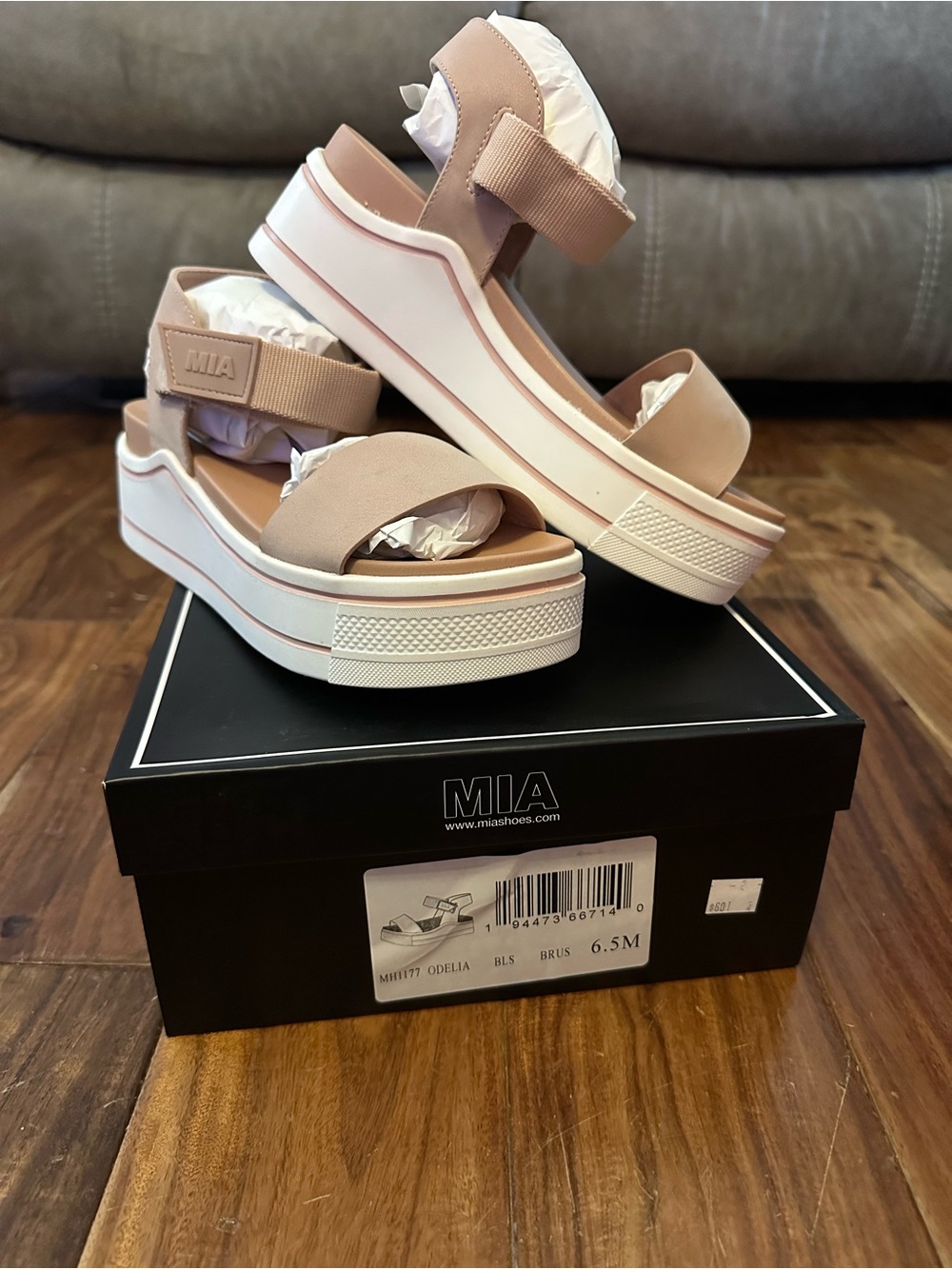 MIA Blush Pink Platform Sandals- New In Box